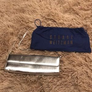 Stuart Weitzman Silver Clutch Purse